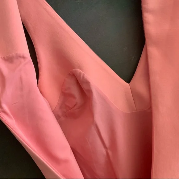 Elizabeth & James Rosa Bodycon Dress V-neck Sleeveless Asymmetric Size 0 Peach - Picture 9 of 12